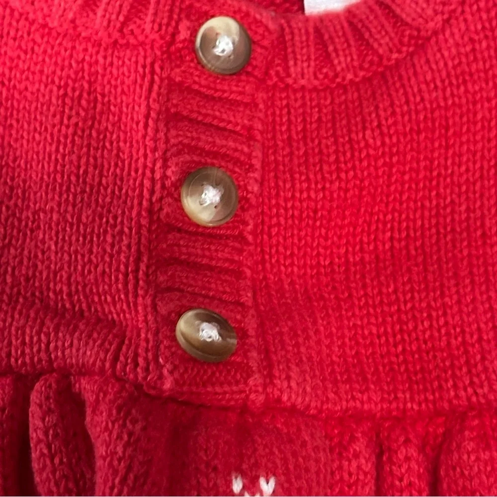 Carters 3 mo baby girl red snowflake knit sweater dress Christmas holiday outfit